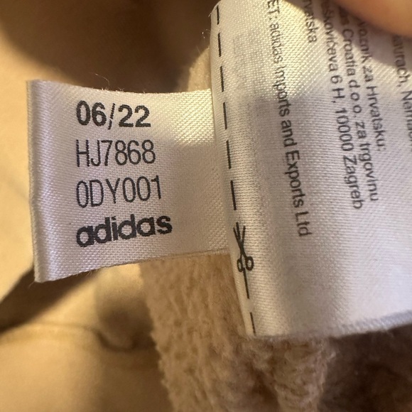 Adidas Women’s Tan Beige Embroidered Logo Cropped Crewneck Sweatshirt Size L - Picture 8 of 9